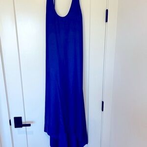 BCBGMaxAzria Blue High Low Dress Scoop Neck Sleeveless - Backless